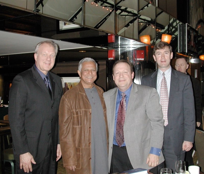 With friends with Nobel Peace Prize winner, Dr. Muhammad Yunnis in NYC.
