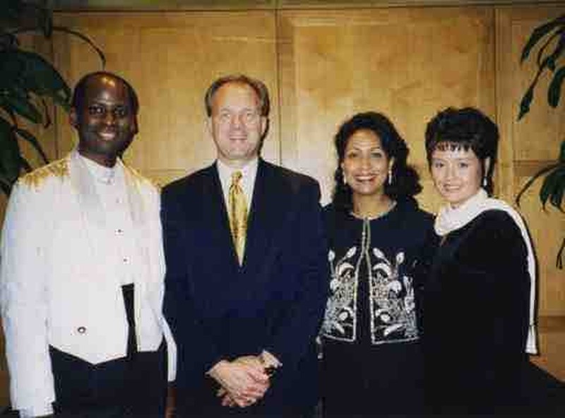 David Eaton with vocalists Raoul Joseph, Patsy Casino and Miyuki Harley at the World Culture and Sports Festival in Washington, DC.