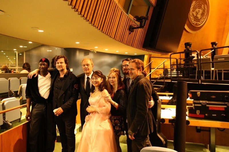 With Geoffery Oryema, Robin Dimaggio, Seiko Lee and friends at the U.N. Gala (June, 2015)