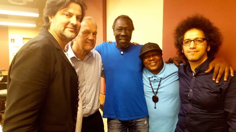 With the U.N. house band and Geoffery Oryema (June, 2015)
