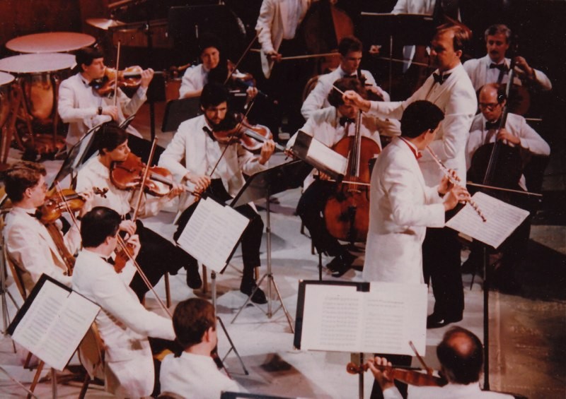 Conducting with Marco Granados, flute.