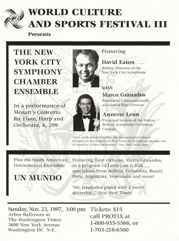 NYC Symphony at the World Culture and Sports Festival in Washington D.C.
